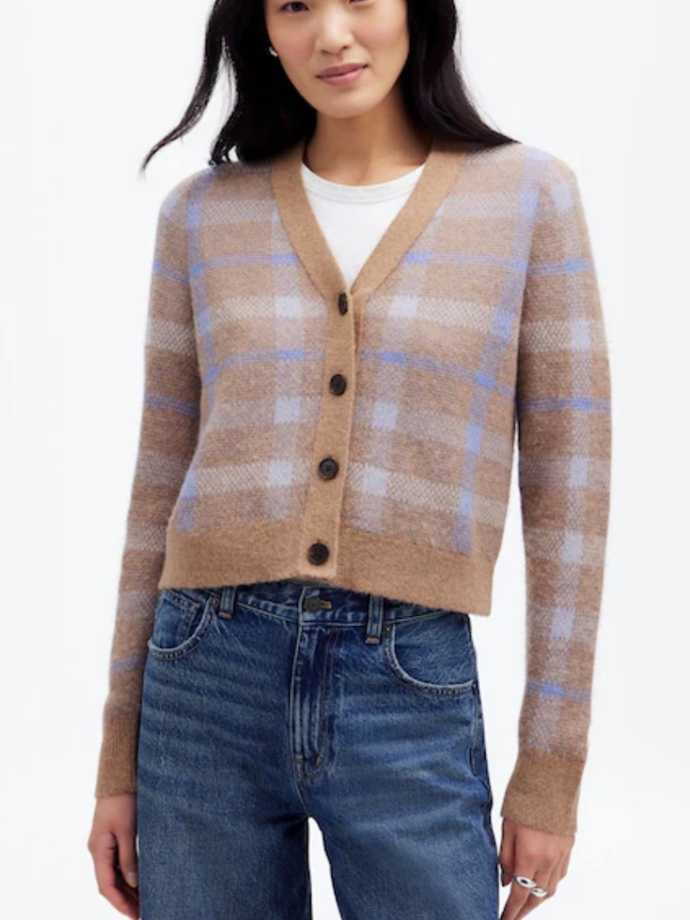 MADEWELL Plaid Alpaca Cardigan